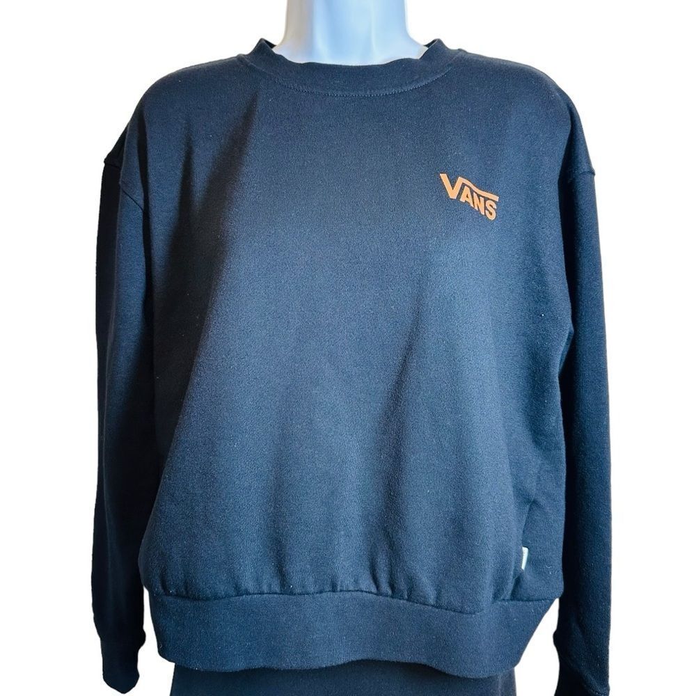 Vans Original Ronal Boxy Crew Black Pullover Black Women's Size S